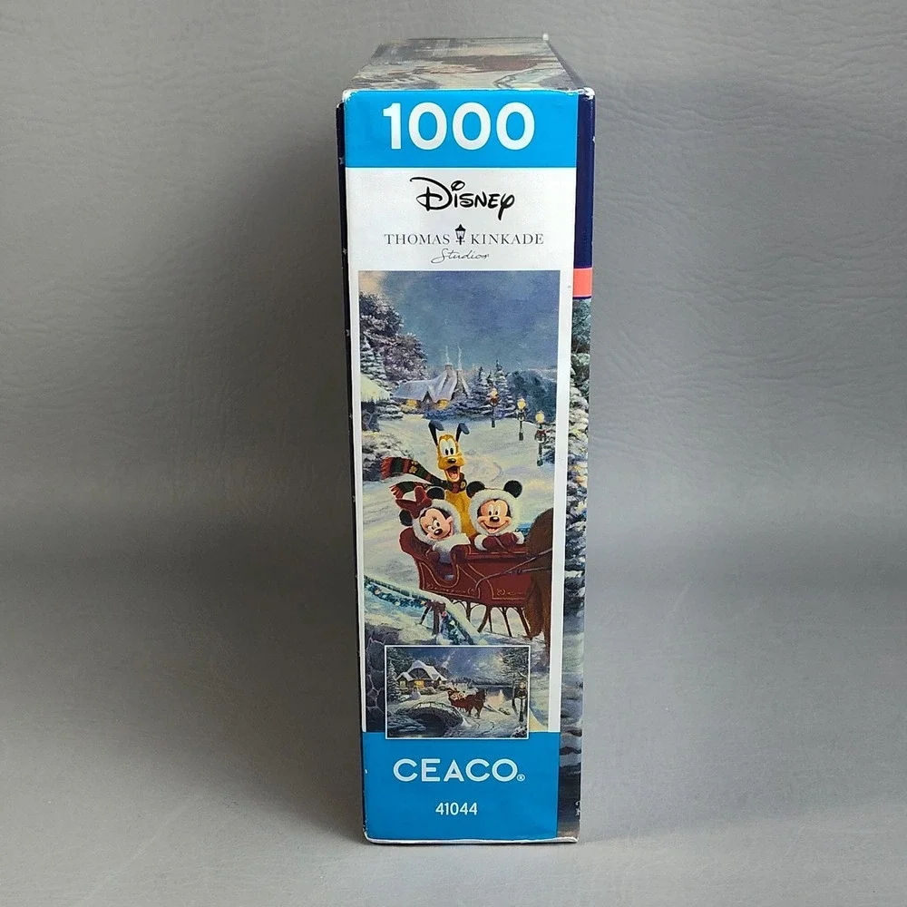 Ceaco Disney Thomas Kinkade 1000 pc Puzzle Mickey Minnie Evening Sleigh Ride NEW